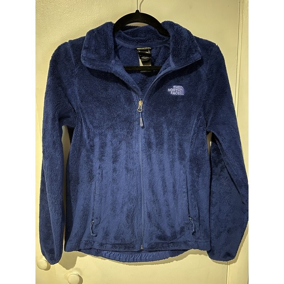 The North Face Jacket Womens XS Blue Long Sleeve Full Zip Fleece Mock Neck Teddy - Picture 1 of 4
